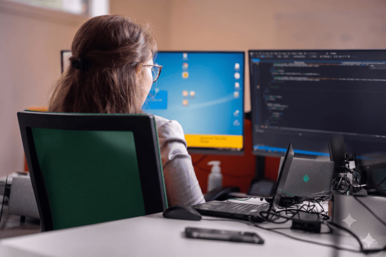 SELAS-medewerker werkt aan softwareontwikkeling voor digitale oplossingen en procesoptimalisatie.